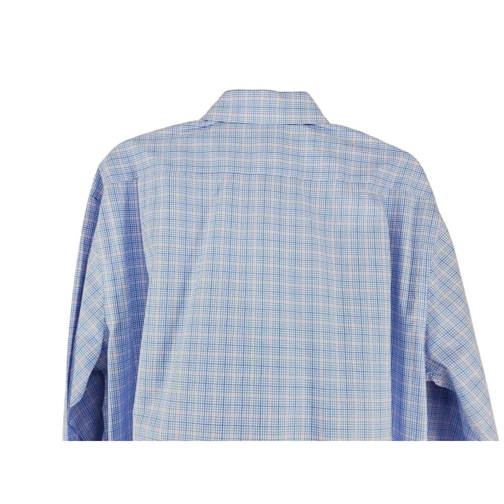 Tommy Hilfiger Button Down Shirt Men's Size 16 32/33 Blue Mini Plaid - Picture 4 of 6